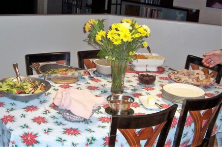 Beautiful food on Mom and Dad's table. 